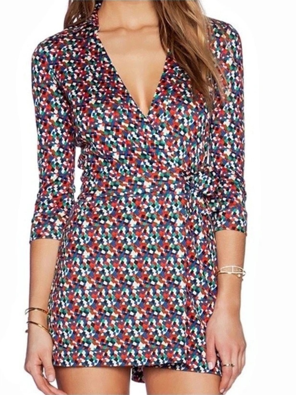 Diane von Furstenberg Celeste Romper Geometric Size 12